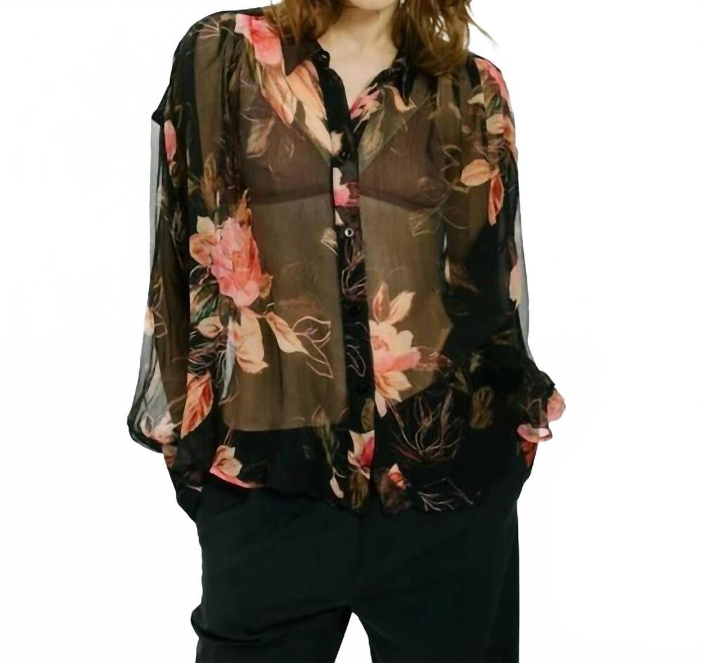 NEW MOMONI camila shirt in nero rosa